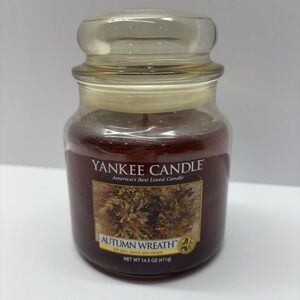 Yankee Candle Autumn Wreath 14.5 Oz Jar Candle Amazing Scent NEW